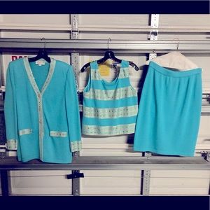 Pristine Condition! St. John THREE piece outfit. Jacket, Top, Skirt